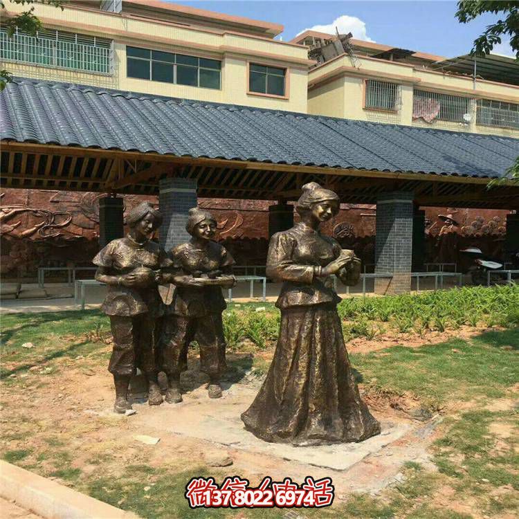 古典雕塑仿銅玻璃鋼戶(hù)外園林景觀情景小品