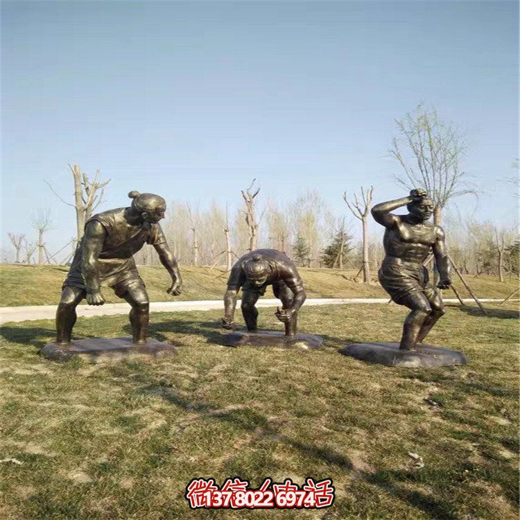 玻璃鋼仿銅人物雕塑戶(hù)外步行街民俗文化景觀擺件