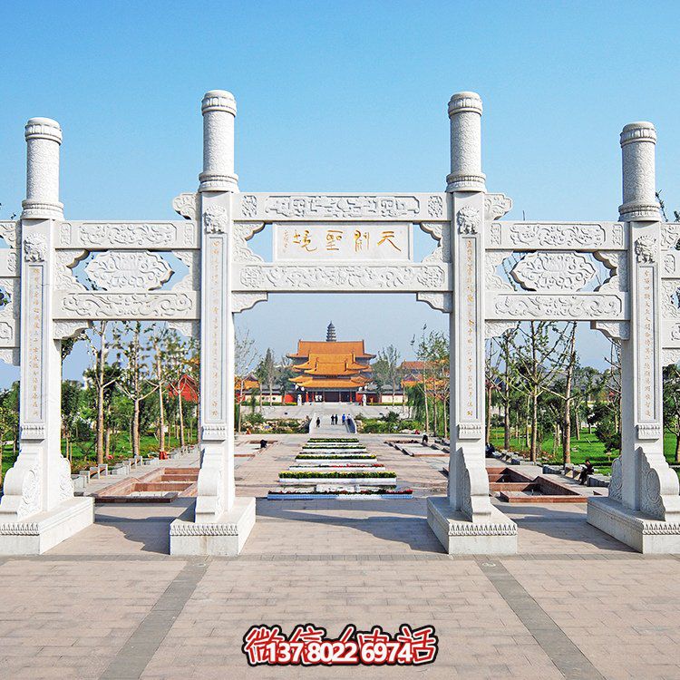 精美大理石石雕多門牌坊雕塑，讓你領略大理景區的精彩