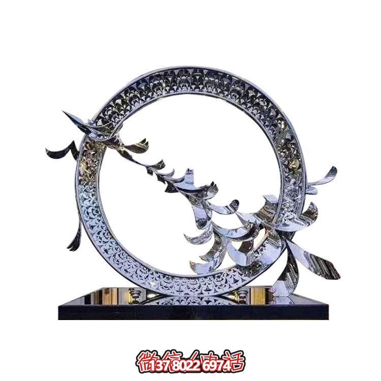 不銹鋼創(chuàng)意鴿子圓環(huán)擺件，裝點(diǎn)戶外園林景觀