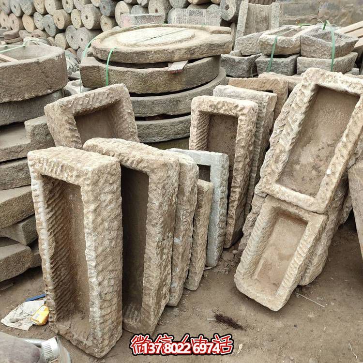 經(jīng)典石雕老石槽，點(diǎn)綴青石園林景觀
