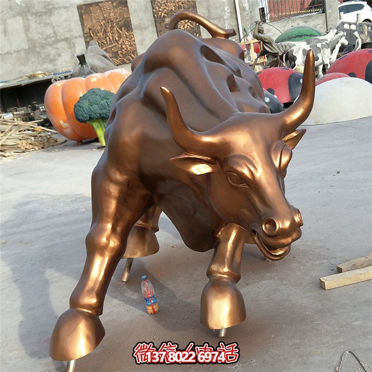 大型仿銅牛雕塑景觀地標(biāo)戶(hù)外擺件