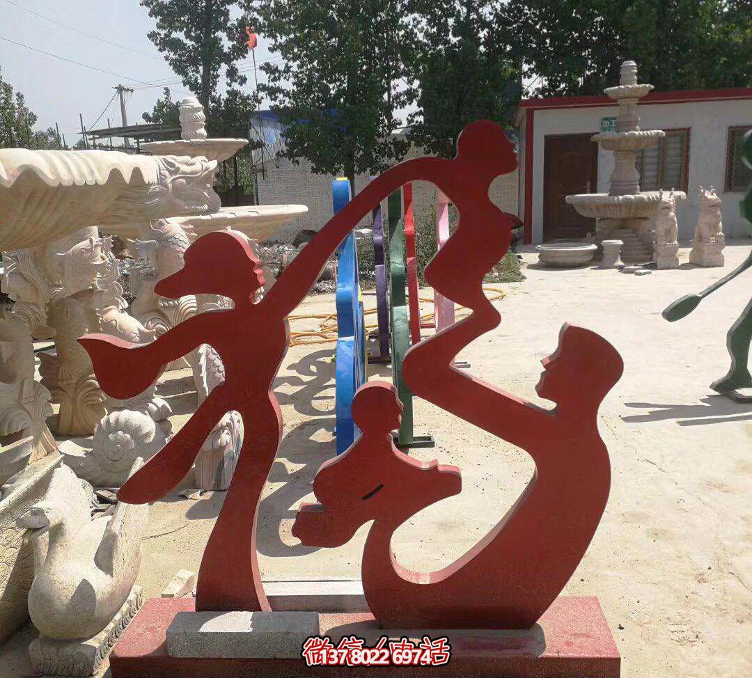 不銹鋼創意福字雕塑，點亮公園里的每一個角落