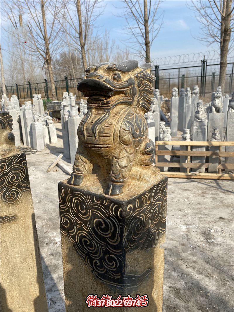 傳統風格古典庭院——祥云環繞、大理石拴馬柱