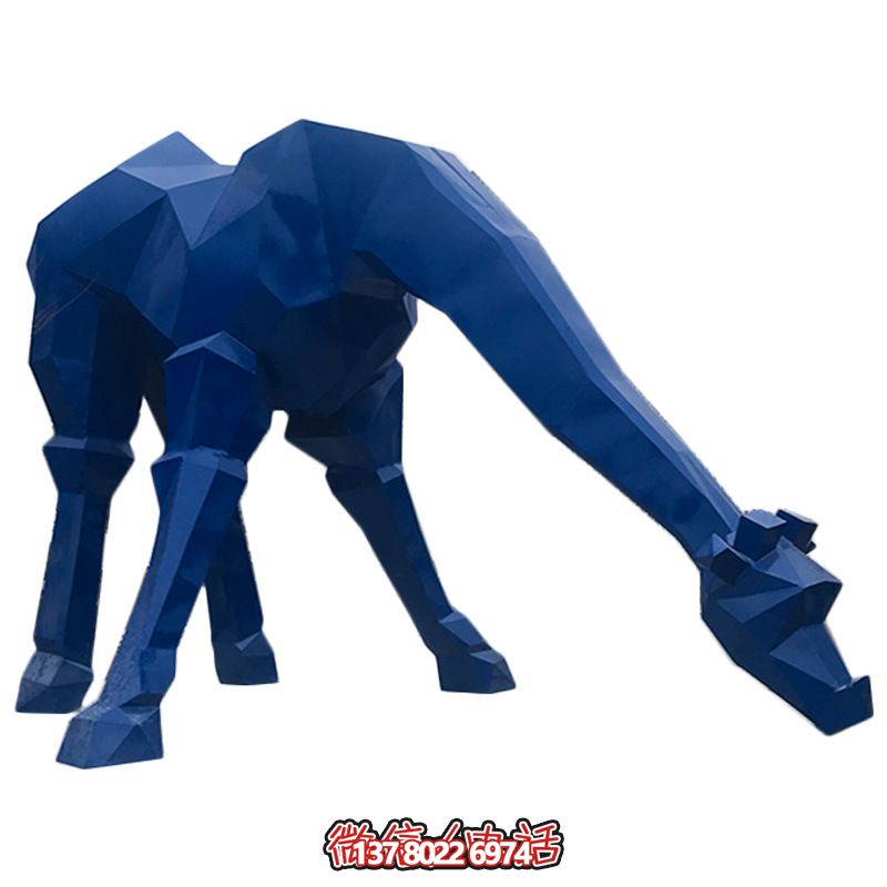 玻璃鋼大型戶外廣場(chǎng)幾何長頸鹿雕塑