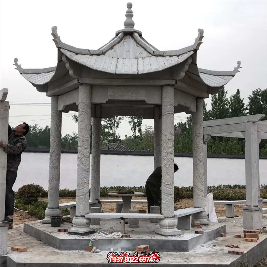 公園庭院擺放仿古建筑六角雕刻長廊休閑涼亭 公園庭院擺放仿古建筑六角雕刻長廊休閑涼亭