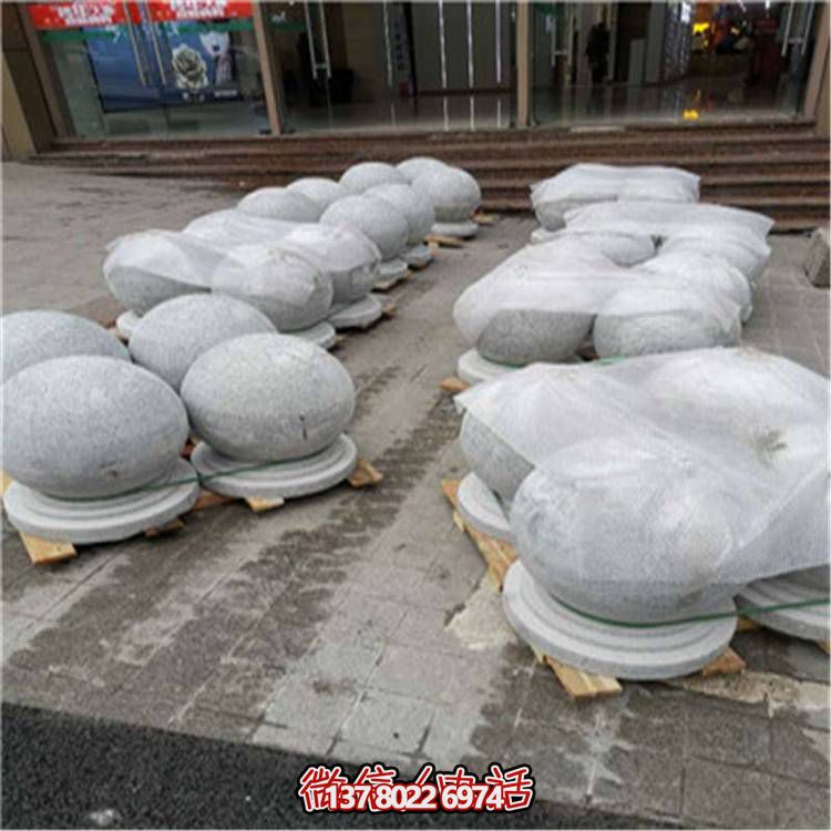 花崗巖芝麻白廣場道路交通擋車擋路阻車圓球、景觀石