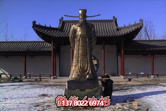 庭院古代名人銅鑄包拯雕塑 庭院古代名人銅鑄包拯雕塑