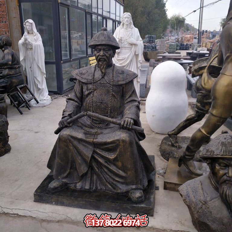 城市花園廣場擺放玻璃鋼仿銅林則徐坐姿像 城市花園廣場擺放玻璃鋼仿銅林則徐坐姿像