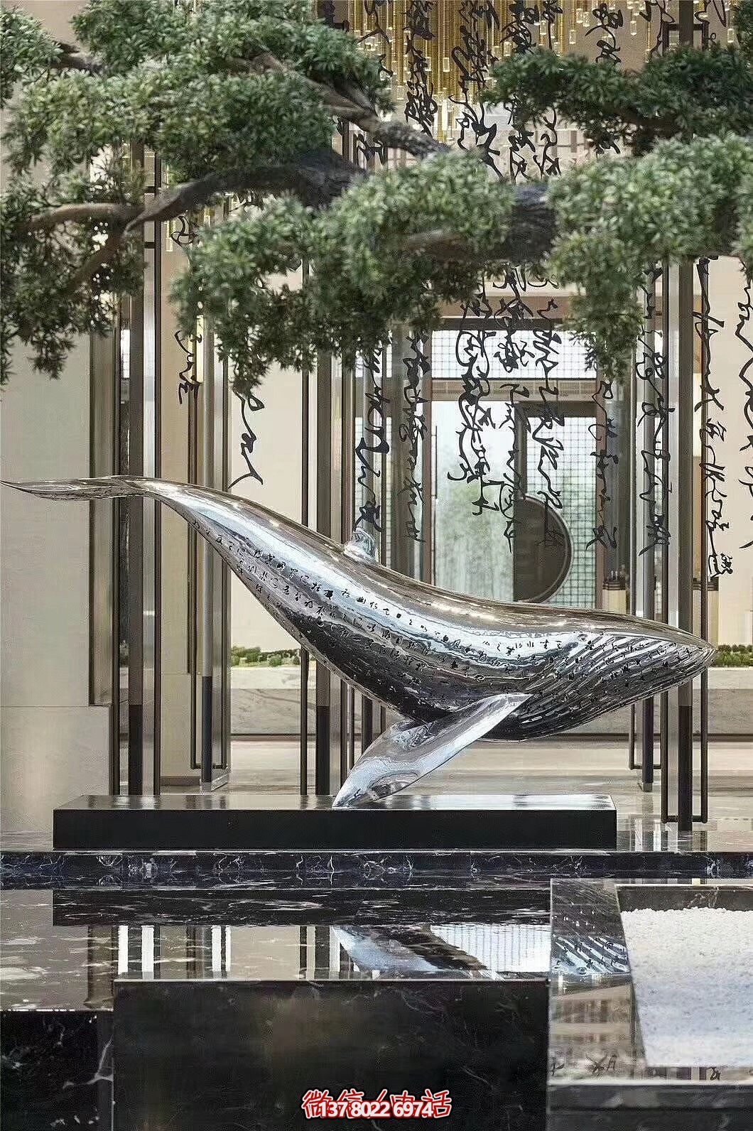 別墅酒店不銹鋼創意鏡面海豚景觀雕塑 別墅酒店不銹鋼創意鏡面海豚景觀雕塑