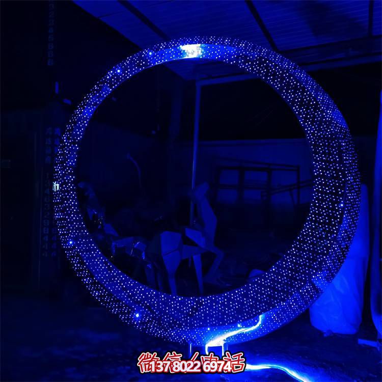 廣場(chǎng)不銹鋼幾何園林發(fā)光照明圓環(huán)