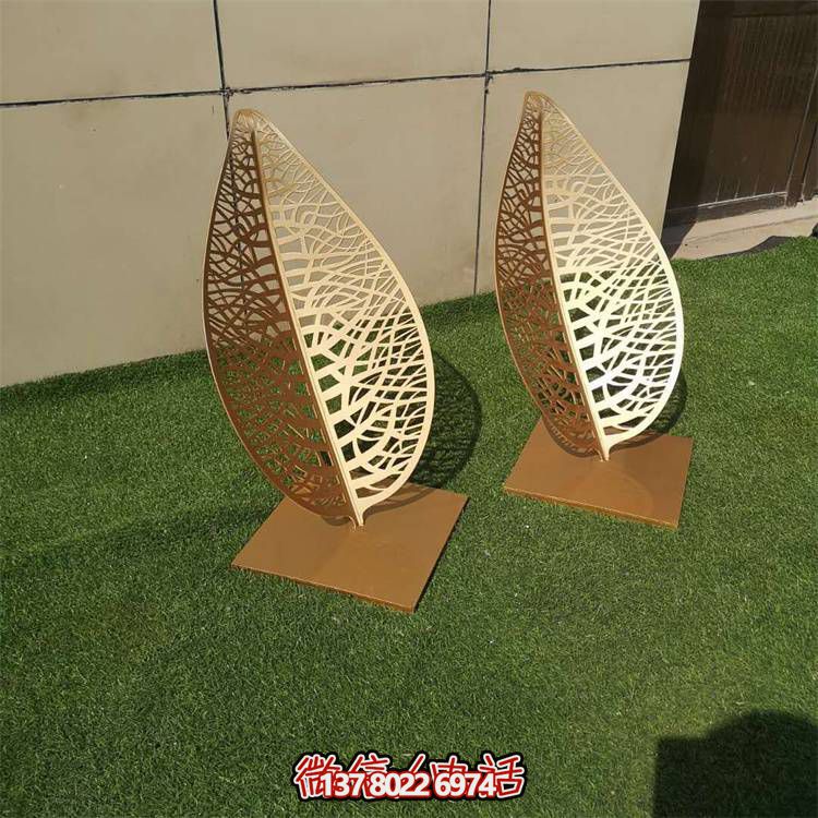 不銹鋼噴漆金屬鏤空樹(shù)葉園林戶外景觀小品
