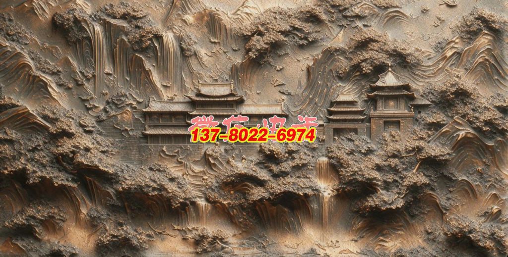 銅鑄山水間?古建幽居景觀浮雕