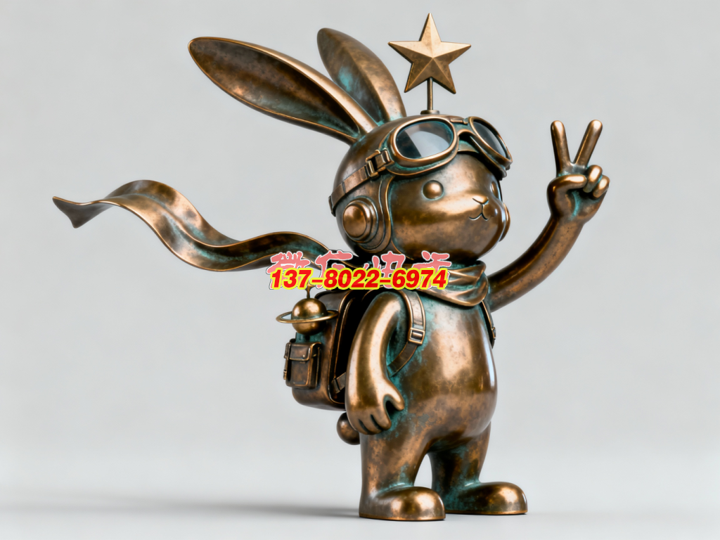 《星際旅兔》—— 銅鑄萌系航天兔景觀雕塑