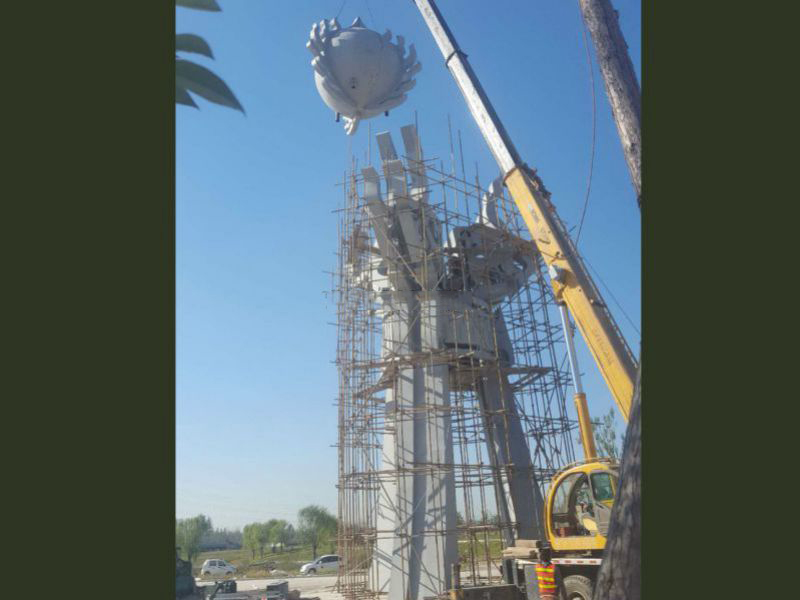 河槽運河不銹鋼火炬意義雕塑 河槽運河不銹鋼火炬意義雕塑
